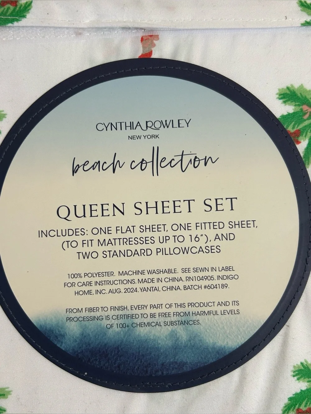 Cynthia Rowley New York Beach Collection Queen Sheet Set